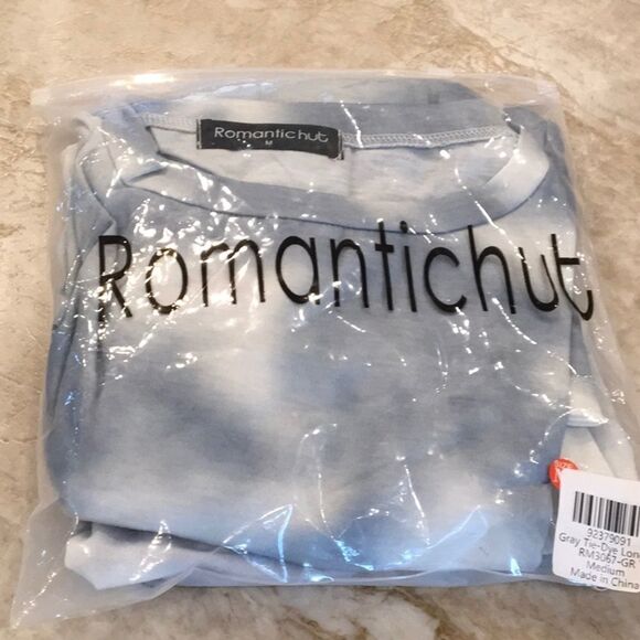 Gray & White Tie Dye Lounge Set - Picture 5 of 5